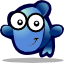 Blue fish - gartoon {PNG}